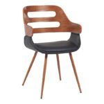 Βρες το Πολυθρόνα Fern pakoworld PU μαύρο-ξύλο καρυδί απόχρωση 52x59x80εκ σε μοναδική τιμή στο clickforshop.gr