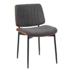 Βρες το Καρέκλα Kathy pakoworld ξύλο σε καρυδί με γκρι ύφασμα 51x58x81εκ σε μοναδική τιμή στο clickforshop.gr