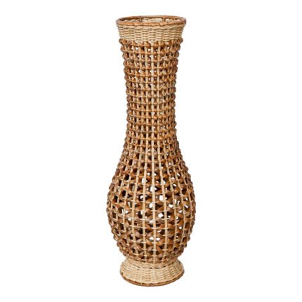 Βρες το Βάζο Gucre Inart ξύλο-rattan pe σε φυσική απόχρωση Φ25x70εκ σε μοναδική τιμή στο clickforshop.gr
