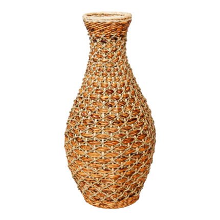 Βρες το Βάζο Gucre I Inart ξύλο-rattan pe σε φυσική απόχρωση Φ30x70εκ σε μοναδική τιμή στο clickforshop.gr