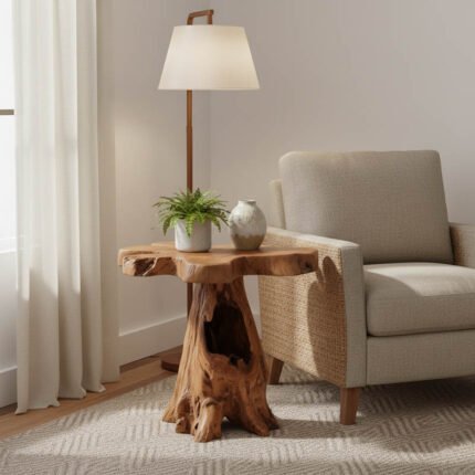 Βρες το Βοηθητικό τραπέζι Mushile pakoworld teak ξύλο σε φυσική απόχρωση 30x35x45εκ σε μοναδική τιμή στο clickforshop.gr