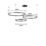 Φωτιστικό οροφής Premele pakoworld led μαύρο μέταλλο Φ120x150εκ - Image 2