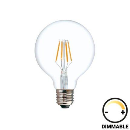 Βρες το Λαμπτήρας LED G80 Bulb pakoworld dimmable 8W E27 clear σε μοναδική τιμή στο clickforshop.gr