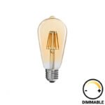 Βρες το Λαμπτήρας LED ST64 Bulb pakoworld dimmable 8W E27 amber σε μοναδική τιμή στο clickforshop.gr