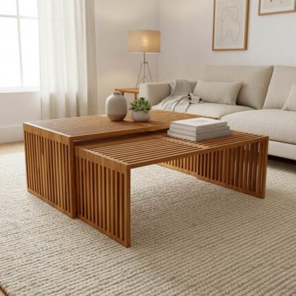 Βρες το Τραπέζι Tinnie pakoworld σετ 2τεμ teak ξύλο σε φυσική απόχρωση σε μοναδική τιμή στο clickforshop.gr