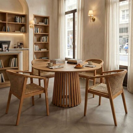 Βρες το Τραπεζαρία Granny-Kenda I pakoworld σετ 5τεμ σε φυσική-μπεζ απόχρωση Φ120x75εκ σε μοναδική τιμή στο clickforshop.gr