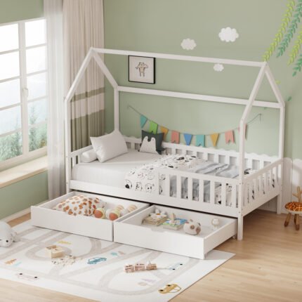 Βρες το Παιδικό κρεβάτι Piccolo τ. Montessori με 2 συρτάρια pakoworld ξύλο πεύκου σε λευκή απόχρωση 90x190εκ σε μοναδική τιμή στο clickforshop.gr