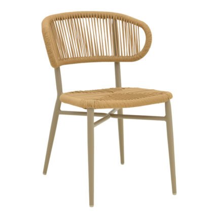 Βρες το Καρέκλα στοιβαζόμενη Agus pakoworld αλουμίνιο καφέ-pe rattan σε φυσική απόχρωση 55x63x77εκ σε μοναδική τιμή στο clickforshop.gr