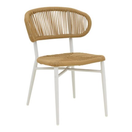 Βρες το Καρέκλα στοιβαζόμενη Agus pakoworld αλουμίνιο σε λευκό- pe rattan σε φυσική απόχρωση 55x63x77εκ σε μοναδική τιμή στο clickforshop.gr