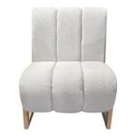 Πολυθρόνα Cocoon pakoworld ύφασμα σε λευκή -πόδια σε φυσική απόχρωση 65x75x77εκ - Image 3