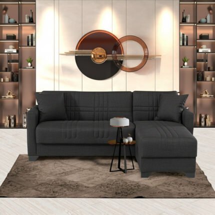 Βρες το Γωνιακός καναπές-κρεβάτι αναστρέψιμος Stashio pakoworld ύφασμα ανθρακί 202x143x84εκ σε μοναδική τιμή στο clickforshop.gr