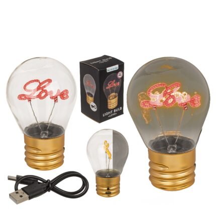 Βρες το Φωτιστικό Επιτραπέζιο LED Λάμπα Πυρακτώσεως Με Κείμενο ‘Love’ Επαναφορτιζόμενο 12x7cm σε μοναδική τιμή στο clickforshop.gr