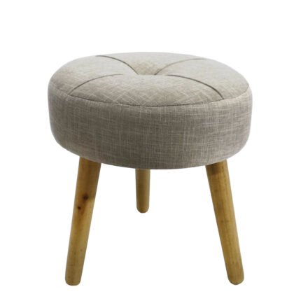 Βρες το Σκαμπό Μπεζ/Φυσικό Ύφασμα/Ξύλο Φ39x43cm σε μοναδική τιμή στο clickforshop.gr