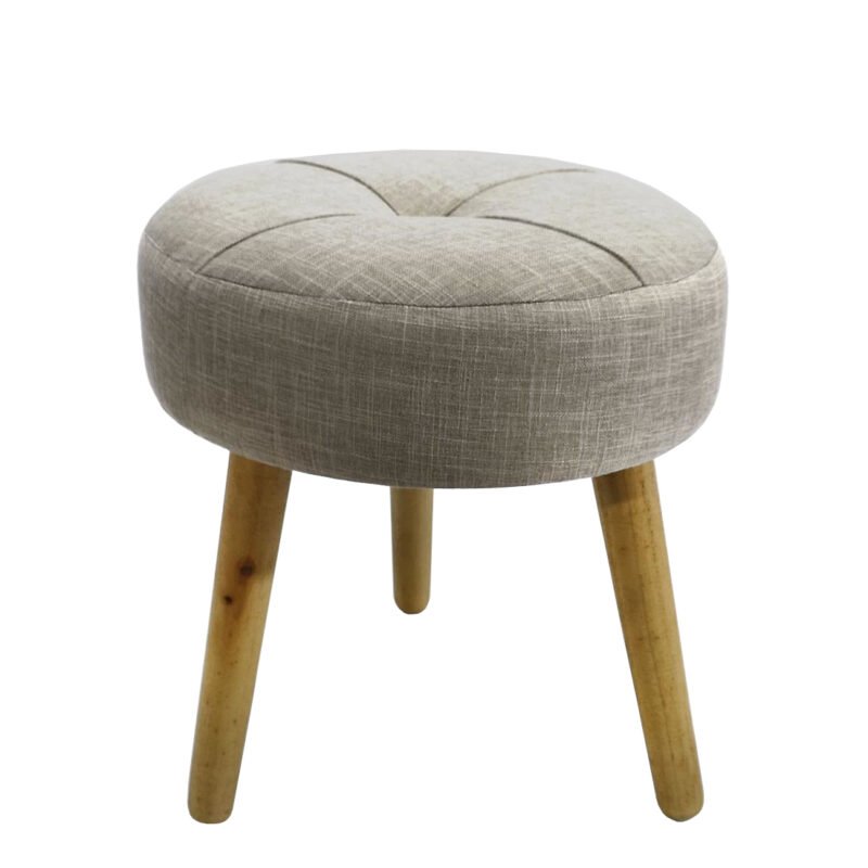 Βρες το Σκαμπό Μπεζ/Φυσικό Ύφασμα/Ξύλο Φ39x43cm σε μοναδική τιμή στο clickforshop.gr