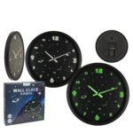 Βρες το Ρολόι Τοίχου Διάστημα Φωσφοριζέ Μαύρο Πλαστικό Φ30cm σε μοναδική τιμή στο clickforshop.gr
