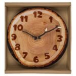 Ρολόι Τοίχου Κορμός Δέντρου Καφέ Πλαστικό 27x30x4cm - Image 2