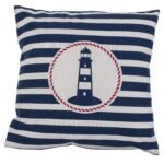 Διακοσμητικό Μαξιλάρι Φάρος Με Φερμουάρ Μπλε/Λευκό 64% Polyester/19% Βαμβάκι/17% Βισκόζη 40x40cm 1Τμχ - Image 2