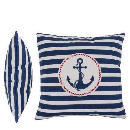 Βρες το Διακοσμητικό Μαξιλάρι Άγκυρα Με Φερμουάρ Μπλε/Λευκό 64% Polyester/19% Βαμβάκι/17% Βισκόζη 40x40cm 1Τμχ σε μοναδική τιμή στο clickforshop.gr