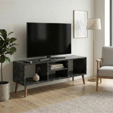 Βρες το Έπιπλο τηλεόρασης Loren Megapap χρώμα μαύρο εφέ μαρμάρου 120x30x40εκ. σε μοναδική τιμή στο clickforshop.gr