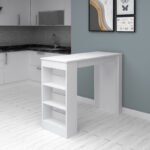 Τραπέζι μπαρ Deep Megapap χρώμα λευκό 120x50x100εκ. - Image 2