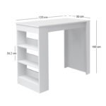 Τραπέζι μπαρ Deep Megapap χρώμα λευκό 120x50x100εκ. - Image 4