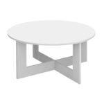 Τραπεζάκι σαλονιού Kati Megapap χρώμα λευκό Ø80x42εκ. - Image 3