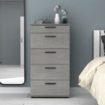 Συρταριέρα Helia Megapap χρώμα γκρι σκυροδέματος 60x44x108εκ. - Image 4