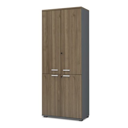 Βρες το Ντουλάπα γραφείου με κλειδαριά επαγγελματική Venturo Megapap χρώμα ανθρακί - καρυδί 80x40x200εκ. σε μοναδική τιμή στο clickforshop.gr