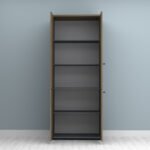 Ντουλάπα γραφείου με κλειδαριά επαγγελματική Venturo Megapap χρώμα ανθρακί - καρυδί 80x40x200εκ. - Image 3