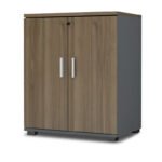 Βρες το Ντουλάπι γραφείου με κλειδαριά επαγγελματικό Venturo Megapap χρώμα ανθρακί - καρυδί 80x40x80εκ. σε μοναδική τιμή στο clickforshop.gr
