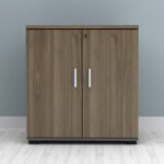 Ντουλάπι γραφείου με κλειδαριά επαγγελματικό Venturo Megapap χρώμα ανθρακί - καρυδί 80x40x80εκ. - Image 3