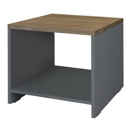 Βρες το Τραπεζάκι γραφείου επαγγελματικό Venturo Megapap χρώμα ανθρακί - καρυδί 60x60x45εκ. σε μοναδική τιμή στο clickforshop.gr