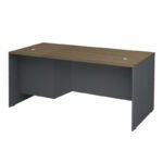 Βρες το Γραφείο επαγγελματικό Venturo Megapap χρώμα ανθρακί - καρυδί 180x80x75εκ. σε μοναδική τιμή στο clickforshop.gr