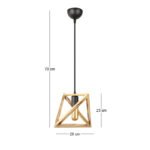 Φωτιστικό οροφής Piramit Megapap E27 ξύλινο μονόφωτο χρώμα φυσικό 29x25x70εκ. - Image 3