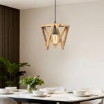 Φωτιστικό οροφής Nexo Megapap E27 ξύλινο μονόφωτο χρώμα φυσικό 24x21x70εκ. - Image 2