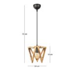 Φωτιστικό οροφής Nexo Megapap E27 ξύλινο μονόφωτο χρώμα φυσικό 24x21x70εκ. - Image 3