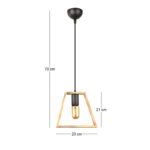 Φωτιστικό οροφής Tekli Megapap E27 ξύλινο μονόφωτο χρώμα φυσικό 23x3x70εκ. - Image 3