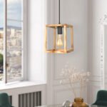 Φωτιστικό οροφής Kubo Megapap E27 ξύλινο μονόφωτο χρώμα φυσικό 18x18x65εκ. - Image 2