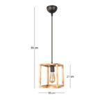 Φωτιστικό οροφής Kubo Megapap E27 ξύλινο μονόφωτο χρώμα φυσικό 18x18x65εκ. - Image 3