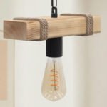 Φωτιστικό οροφής Vero Megapap E27 ξύλινο μονόφωτο χρώμα φυσικό 25x8x65εκ. - Image 3