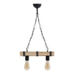 Βρες το Φωτιστικό οροφής Vero Megapap E27 ξύλινο δίφωτο χρώμα φυσικό - μαύρο 40x8x65εκ. σε μοναδική τιμή στο clickforshop.gr