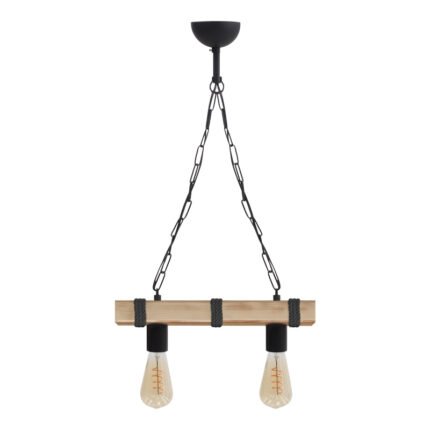 Βρες το Φωτιστικό οροφής Vero Megapap E27 ξύλινο δίφωτο χρώμα φυσικό - μαύρο 40x8x65εκ. σε μοναδική τιμή στο clickforshop.gr