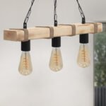 Φωτιστικό οροφής Vero Megapap E27 ξύλινο τρίφωτο χρώμα φυσικό 50x8x65εκ. - Image 3