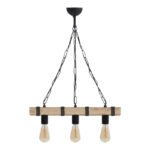 Βρες το Φωτιστικό οροφής Vero Megapap E27 ξύλινο τρίφωτο χρώμα φυσικό - μαύρο 50x8x65εκ. σε μοναδική τιμή στο clickforshop.gr