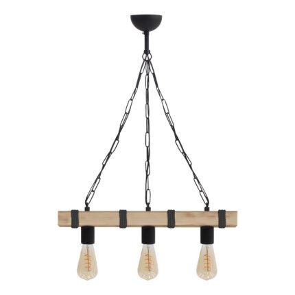 Βρες το Φωτιστικό οροφής Vero Megapap E27 ξύλινο τρίφωτο χρώμα φυσικό - μαύρο 50x8x65εκ. σε μοναδική τιμή στο clickforshop.gr