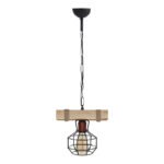 Βρες το Φωτιστικό οροφής Lumenia Megapap E27 ξύλινο - μεταλλικό μονόφωτο χρώμα φυσικό - μαύρο 25x14x80εκ. σε μοναδική τιμή στο clickforshop.gr