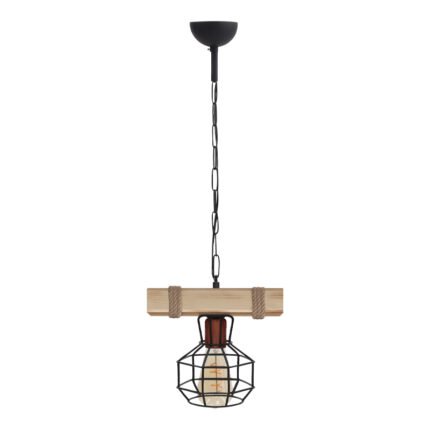 Βρες το Φωτιστικό οροφής Lumenia Megapap E27 ξύλινο - μεταλλικό μονόφωτο χρώμα φυσικό - μαύρο 25x14x80εκ. σε μοναδική τιμή στο clickforshop.gr