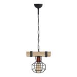 Βρες το Φωτιστικό οροφής Lumenia Megapap E27 ξύλινο - μεταλλικό μονόφωτο χρώμα φυσικό - μαύρο 25x14x80εκ. σε μοναδική τιμή στο clickforshop.gr