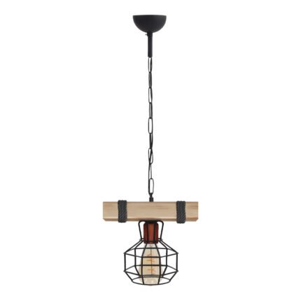 Βρες το Φωτιστικό οροφής Lumenia Megapap E27 ξύλινο - μεταλλικό μονόφωτο χρώμα φυσικό - μαύρο 25x14x80εκ. σε μοναδική τιμή στο clickforshop.gr