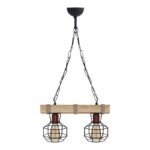Βρες το Φωτιστικό οροφής Lumenia Megapap E27 ξύλινο - μεταλλικό δίφωτο χρώμα φυσικό - μαύρο 40x14x80εκ. σε μοναδική τιμή στο clickforshop.gr